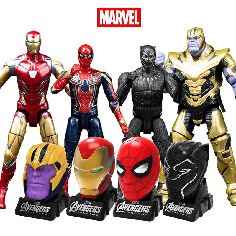 

Original Marvel The Avengers Movable Model Hand-made Iron Man Spider-Man Thanos Transformation Doll Toy