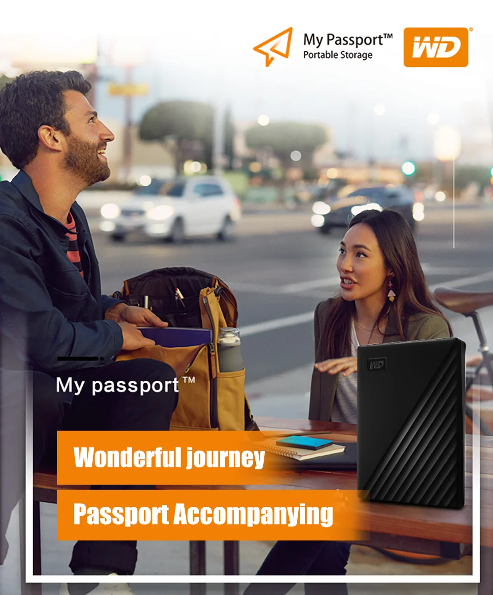 Western Digital My Passport™1 ТБ 2 ТБ 4 ТБ 5 ТБ внешний жесткий диск WD резервного копирования™Программное обеспечение и защита паролем