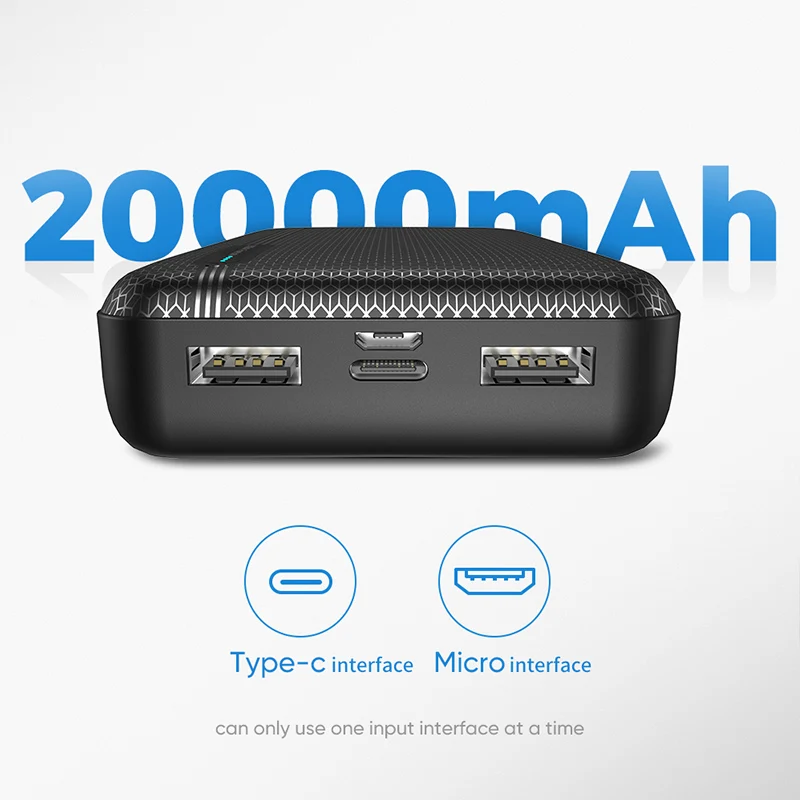 Внешний аккумулятор joyрум 20000 мАч 2 USB порта 10000 внешний Mico Type c портативное