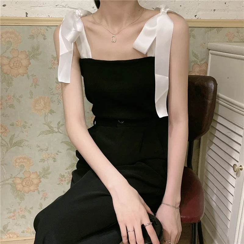 

Real Shot Cost-Effective bow Suspenders Top Women's Outer Wear