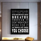 Дышать картины на холсте, декор для тренажерного зала, Фитнес декор, тренировки, упражнения, мотивация Плакаты, тренажерный зал, кикбоксинг, принты подарок