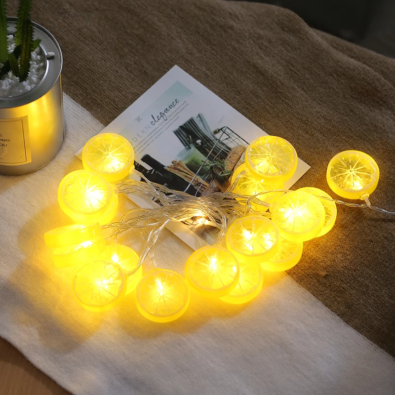 

1M/2M Led Lemon String Light Battery Operated FlashingLamp for Indoor Wedding Party Christmas Tree Bedroom Decoration Warm White