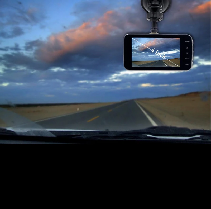 Dash Cam Двойной объектив Мини Видеорегистраторы для автомобилей Full HD 1080P 4 &quotЭкран