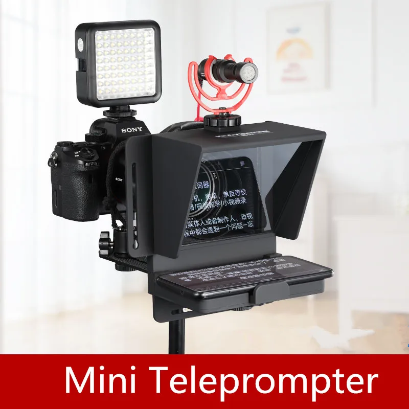 Мини Teleprompter портативный мобильный телепромпер артефакт видео с пультом