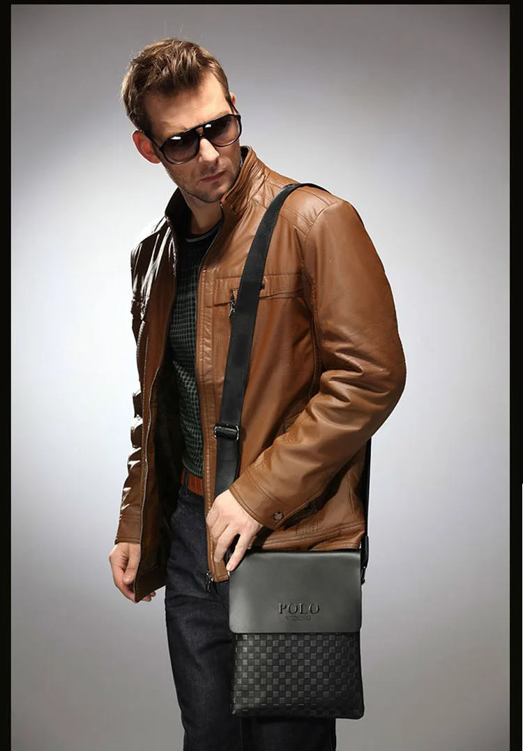 Классическая клетчатая дизайнерская деловая мужская сумка ретро брендовая