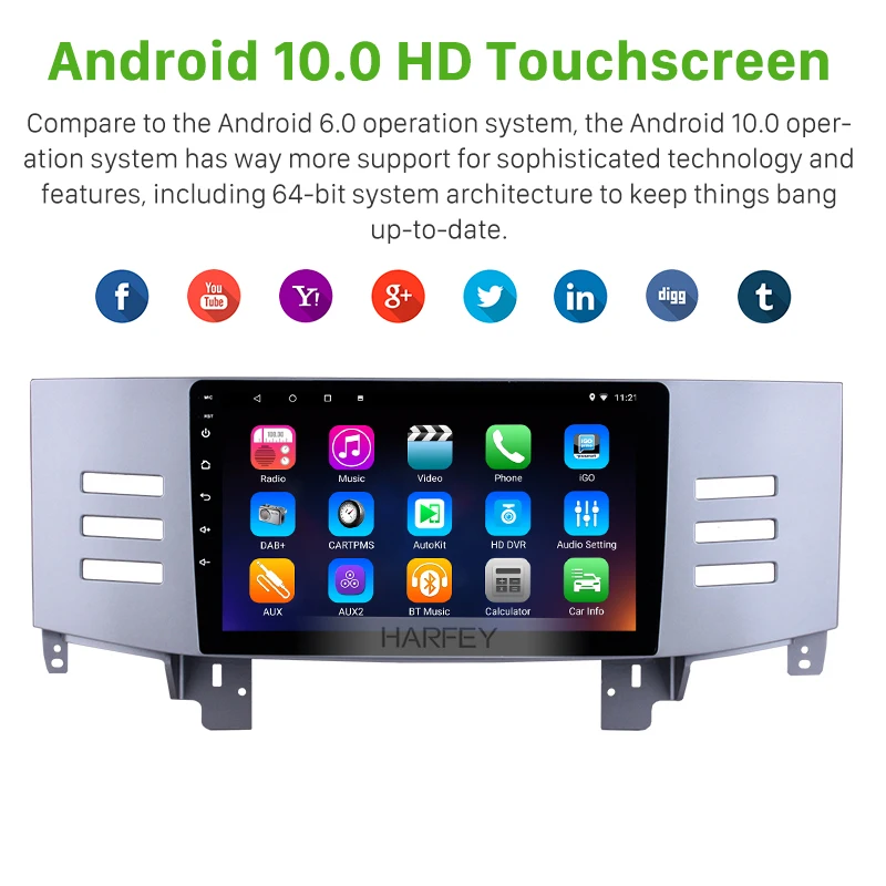 Harfey 2Din Android 10 0 9 дюймов Автомобильный мультимедийный плеер авторадио для 2005 2009 Toyota