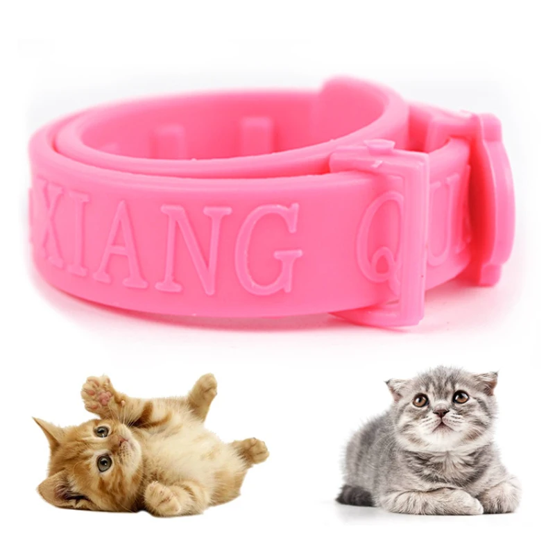 

1PC Cute Cat Flea Mosquito Repellent Collar Adjustable Effective Removal Of Fleas Lice Mites Mosquitoes For Pet Accessories Pink