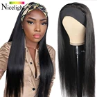 Nicelight бразильские прямые волосы парик с головной повязкой синтетические парики из натуральных волос для афроамериканцев Для женщин доступная начинающих дружелюбное
