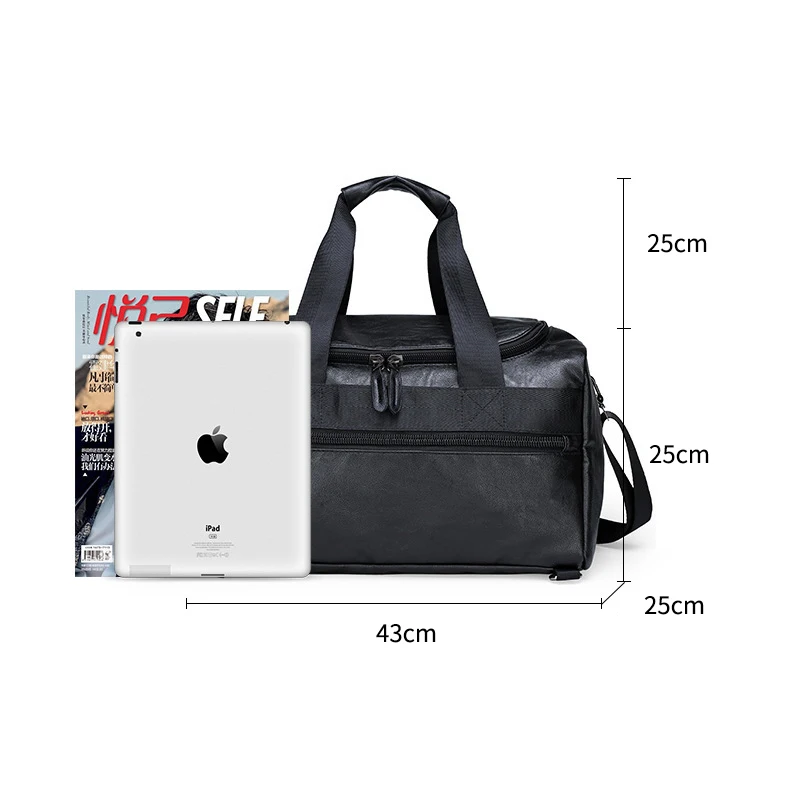 

Retro Travel Bag Men Waterproof PU Handbags Tote Shoulder Crossbody Bag Leather Duffle Bag Multifunction Luggage Bags XA275ZC