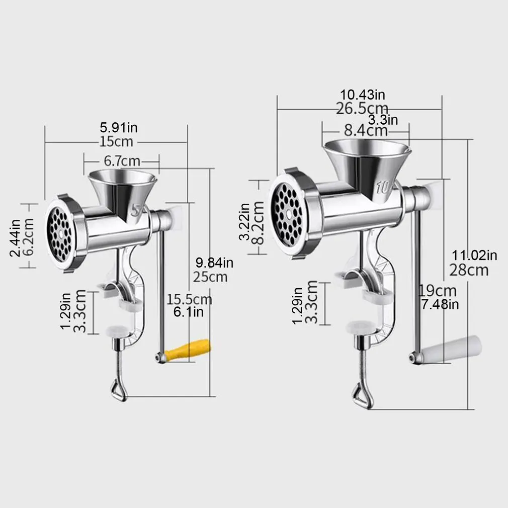 

2 Size Household Manual Meat Grinder Hand-crank Homemade Sausage Machine Sausage Stuffer Pepper Grinder And Vegetable Cutter