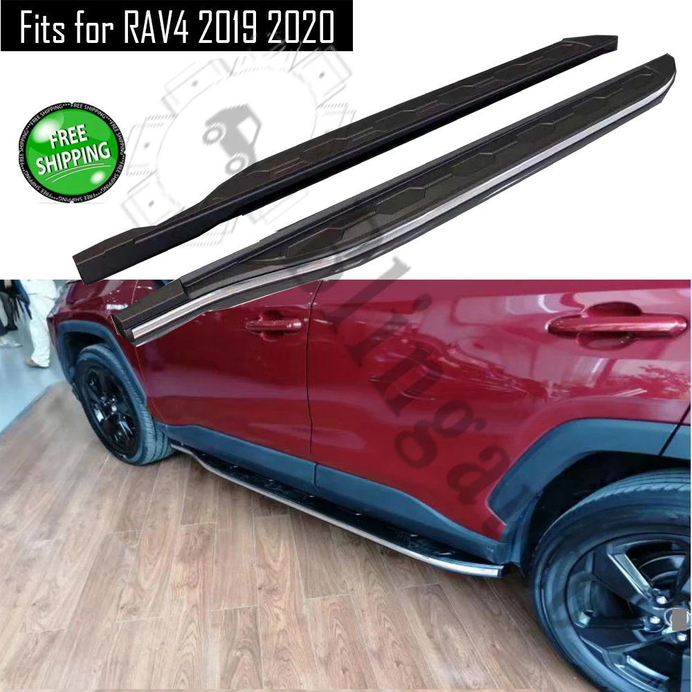 Подходит для T. oyota все новые RAV4 2 шт. Левая Правая Беговая доска боковые шаги nerf бар Автомобильная педаль боковые лестницы боковой бар