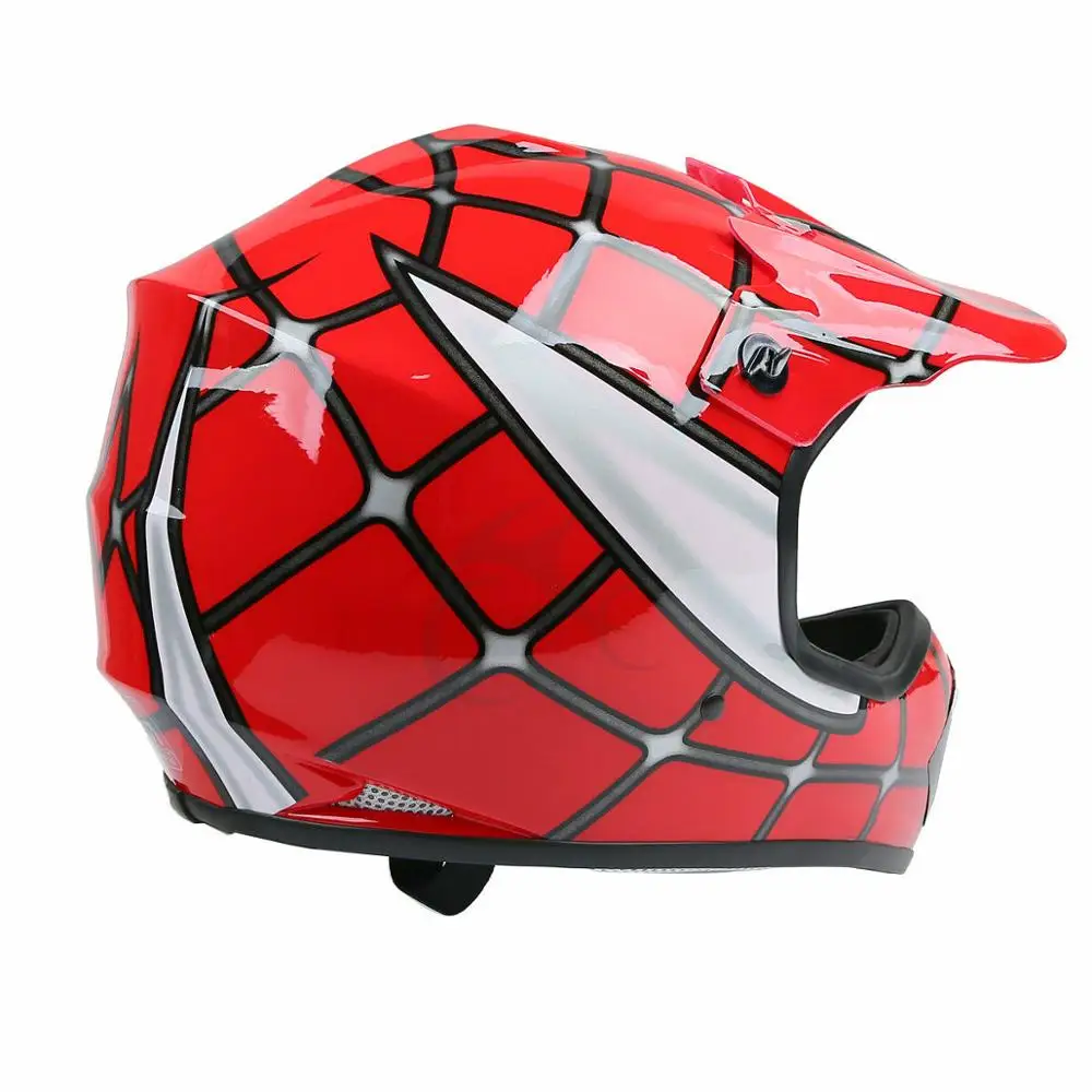 Motorcycle DOT Youth Kids Cycling Helmet Red Spider Net Motocross Off-Road Sports Safety Goggles+Gloves Equipment | Автомобили и