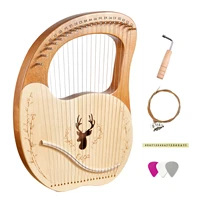 cega 21 metal strings lyre harp box lyre harp spruce topboard mahogany backboard string instrument with accessaries