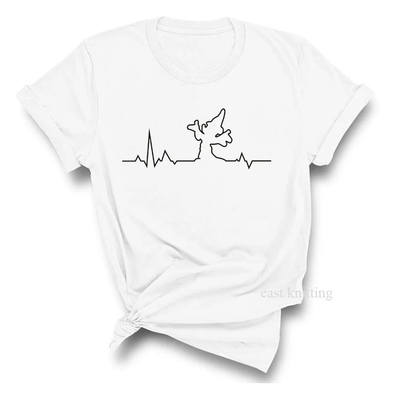 0958-white Heartbeat Lifeline, собачья Лапка, кошачья лапка, женская футболка, Halajuku, повседневная забавная футболка, унисекс, для девушек, топ, футболки, хипстер, Прямая поставка - Цвет: 0958-white