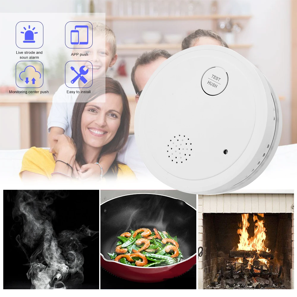 Интеллектуальный Wi Fi детектор дыма беспроводной датчик пожарной сигнализации с