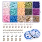 Плоские круглые бусины из полимерной глины, 1 коробка, 6 мм, набор бусин для самостоятельного изготовления браслетов, ожерелий, чипов, дисков, бусины россыпью