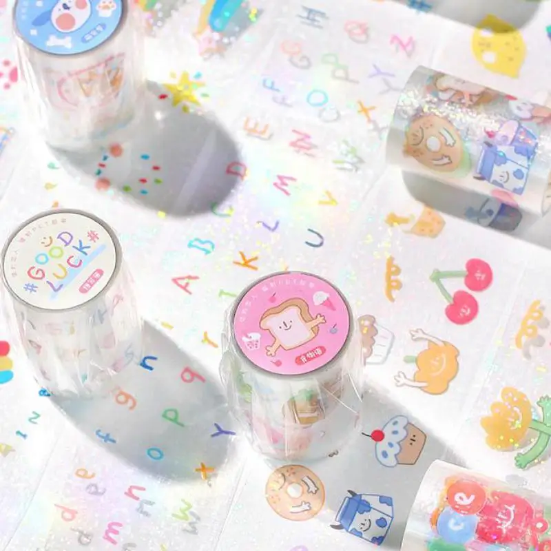 

1pc/sell Laser Cartoon Series Washi Tape Stationery Decorative Tape Scrapbooking Photo Album School Tools Kawaii Scrapbook Paper