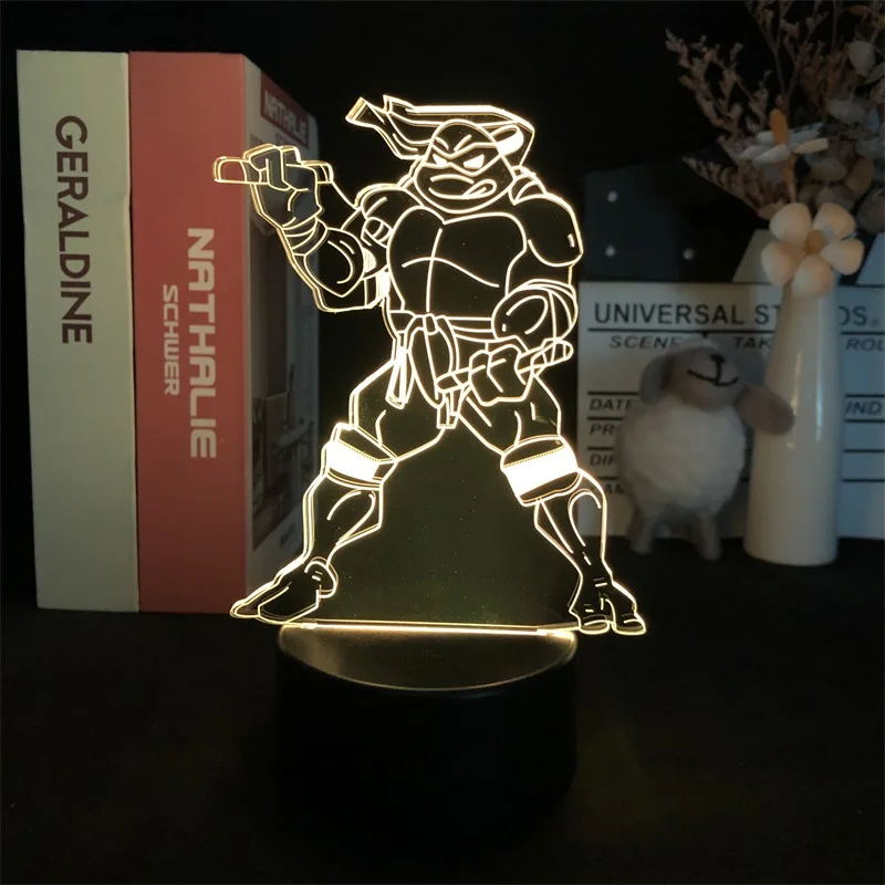 

Светодиодный ночник с будильником светильник с изображением черепашек, меняющие цвет игровые персонажи, детская декоративная подсветка дл...