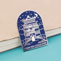 i wish you could stay no face hard enamel pin cute cartoon spirited away lapel badge brooch fashion jewelry anime movie fan gift