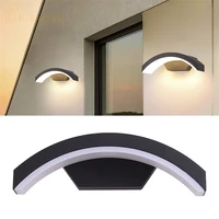 new ac85 265v led curved wall light garden lamp ip65 dustproof waterproof warm white light home indoor and outdoor lighting