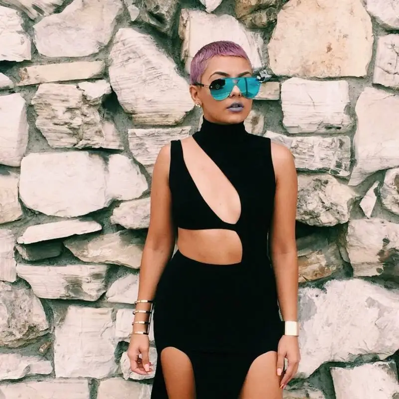 Женское Бандажное обтягивающее изящное вечернее платье карандаш без рукавов