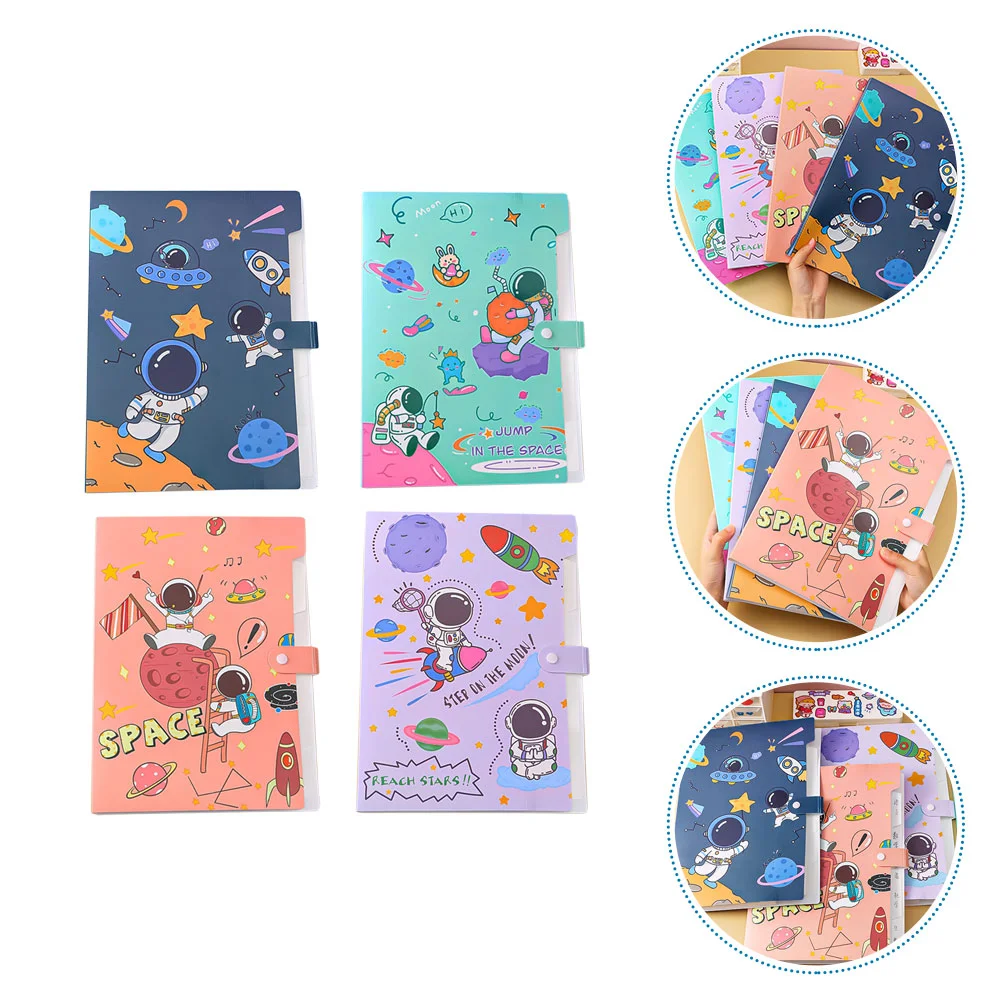 

4pcs Lovely Cartoon Pattern File Holders File Holders A4 Size (Assorted Color)