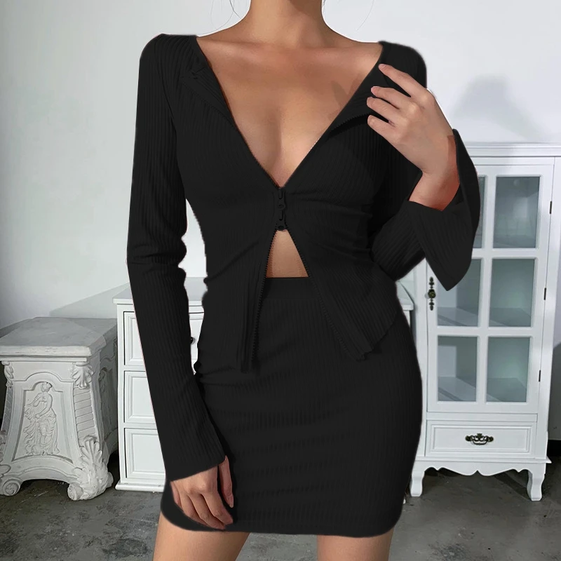 Womens Knit Basic Crop Tops V-Neck Cardigan Long Sleeve Office Ladies Wild Casual Zipper Sweater |