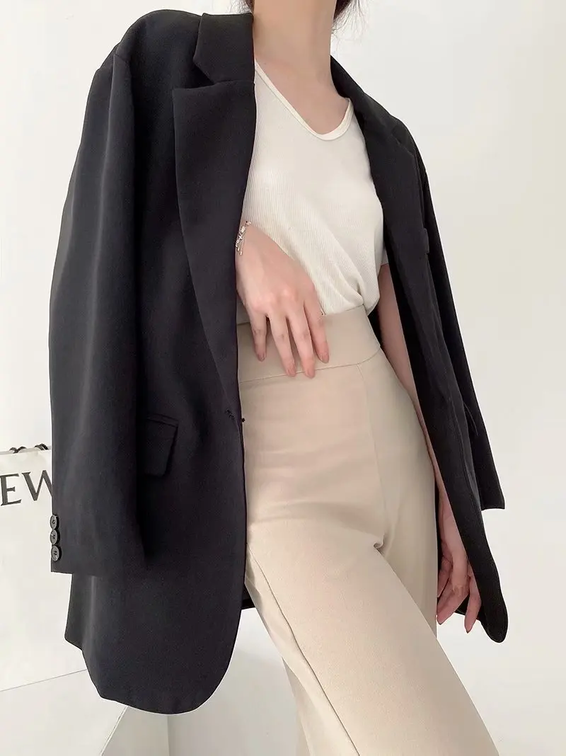 

TMODA427 Za 2021 Women Blazer Formal Lady Office Work Suit Pockets Black Jackets Coat Slim Women Blazer Femme Jackets