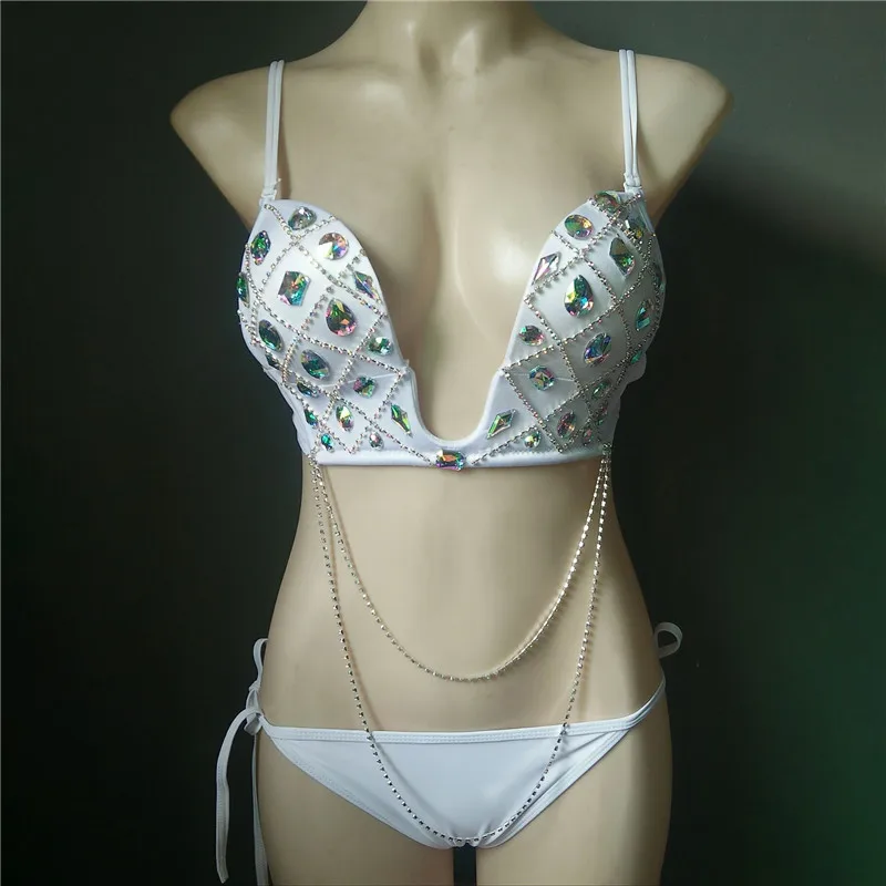 Блестящий бюстгальтер-бикини со стразами женское сексуальное нижнее белье