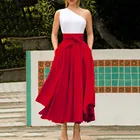 Женская плиссированная юбка, Повседневная однотонная длинная юбка до щиколотки, 40 *, весна-лето