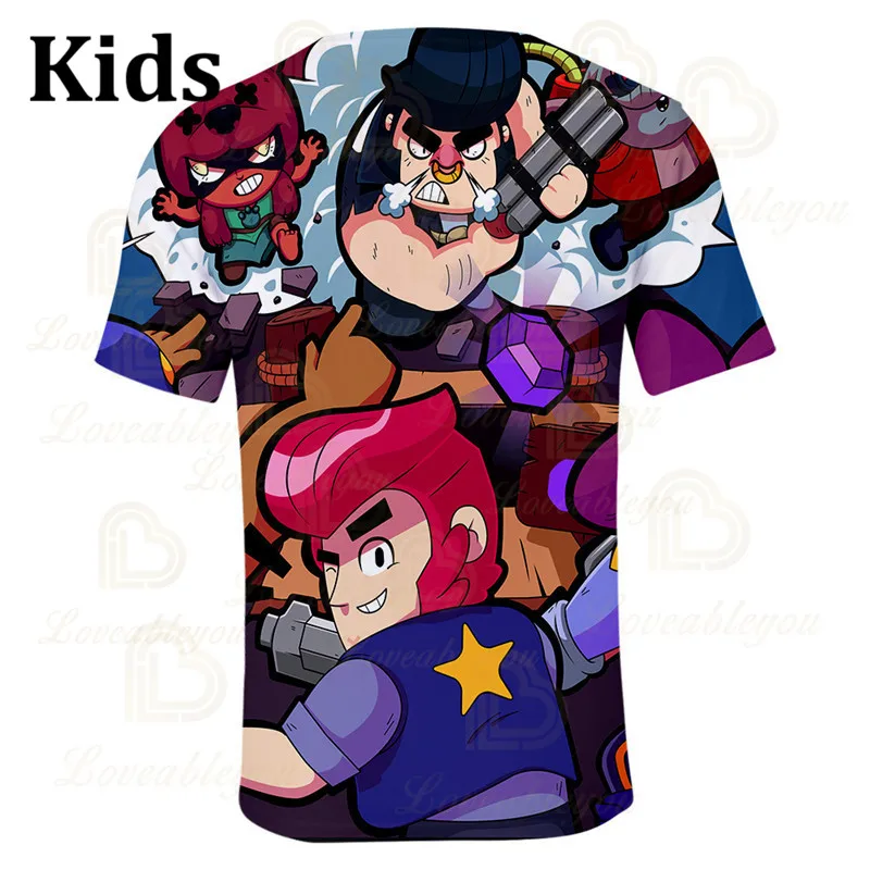 

POCO Shelly 8 To 19 Years Kids T-shirt Shooter Game Leon 3D Printed Tshirt Boys Girls New Cartoon T-shirt Tops Teen Clothes