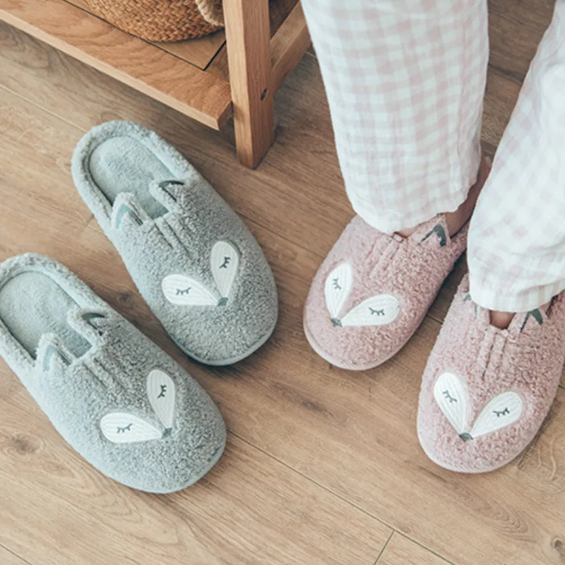 Прямая поставка теплые домашние женские тапочки с животным лисьим единорогом
