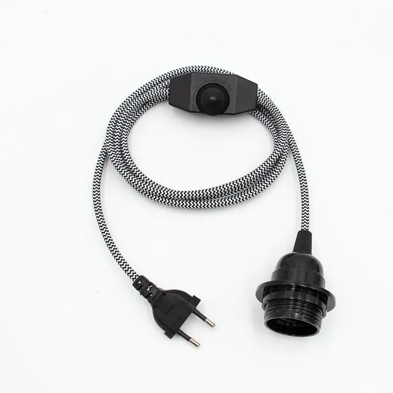 Cabos de Alimentação com Interruptor Suporte da Lâmpada para Faça Euro Plug Dimmer E27 Você Mesmo Lâmpada Mesa Assoalho 220v ac