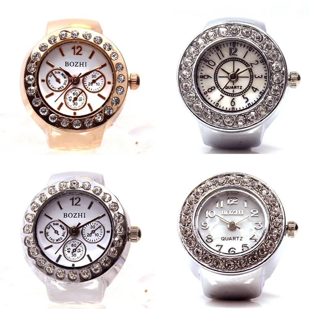 

Women Small Dial Watch Luxury Creative Steel Cool Elastic Quartz Finger Ring Watches Ladies Fashion Diamond Wristwatches Reloj