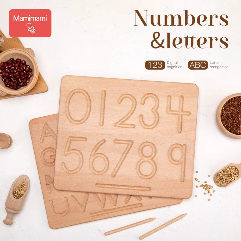 Алфавит деревянный Монтессори материалы Детские Обучающие деревянные цифровая