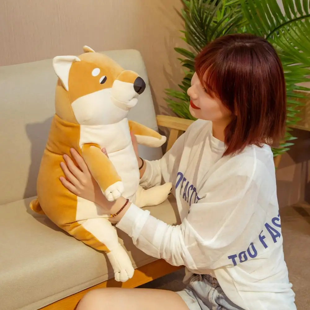 Hot 1pc 40-60cm Cartoon Lying Plush Stuffed Dog Big Toys Shiba Inu Doll Lovely Animal Children Birthday Gift Corgi Pillow | Игрушки и
