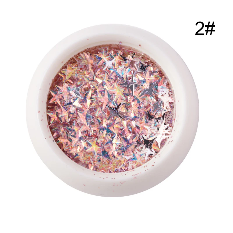 Pattern 2 Хамелеон Ногтей блестки голографические блестки хлопья для УФ гель лак Сердце Звезда самоклеющиеся блестки DIY украшения - Цвет: Pattern 2