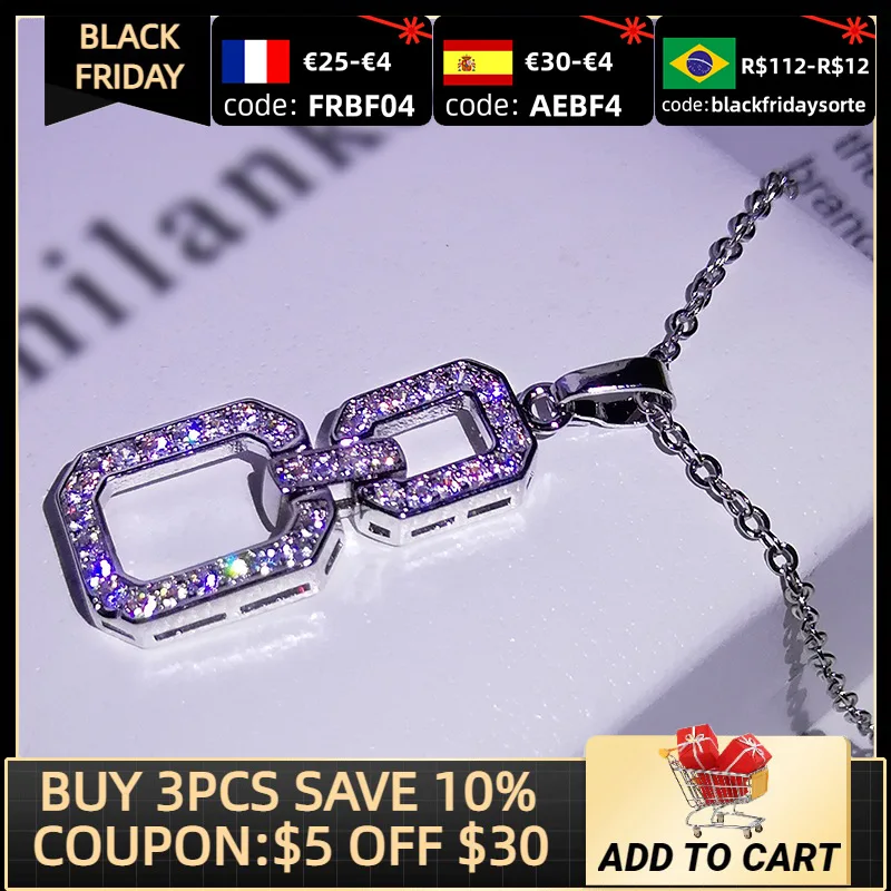 

2021 New Luxury Princess 925 Sterling Silver Necklace For Women Anniversary Gift Jewelry Wholesale X6150