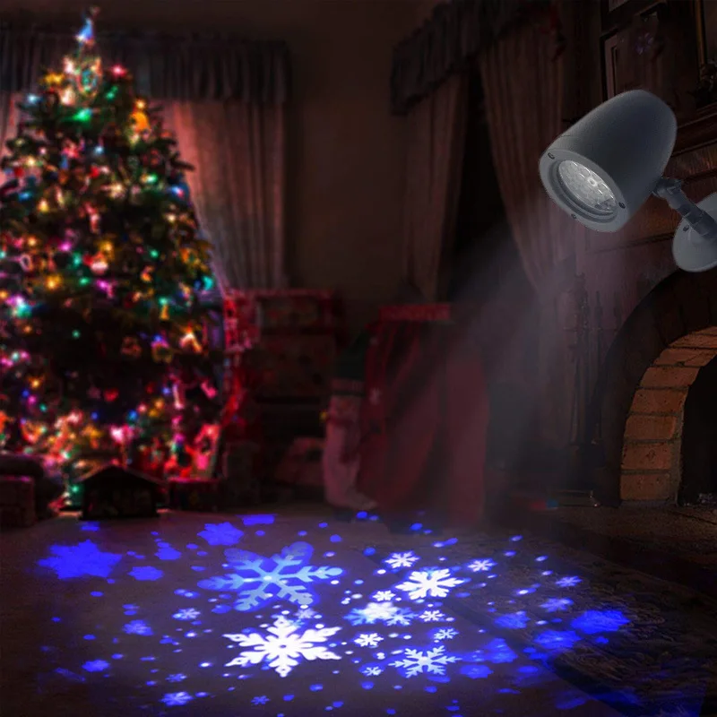 Рождественская Снежинка проектор светильник s светодиодный ночник садовый