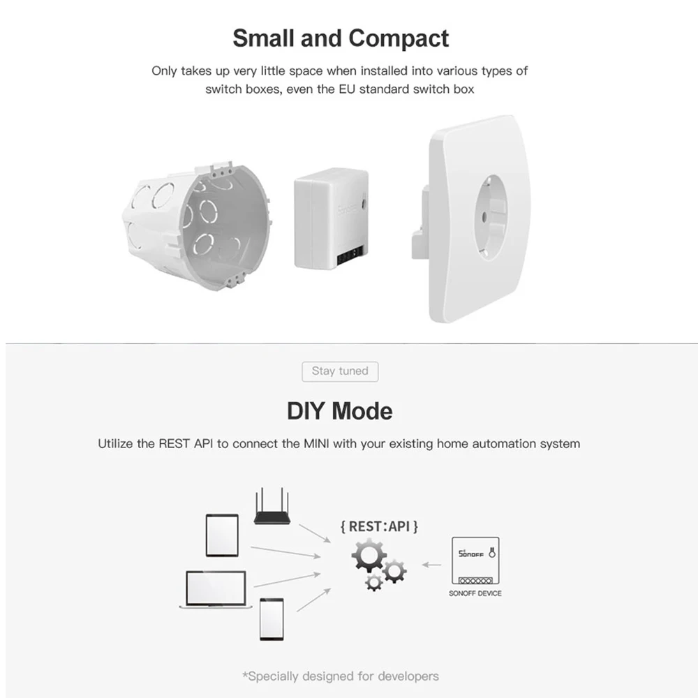 SONOFF мини двухсторонний Интеллектуальный переключатель DIY прибор Автоматизация дистанционное управление переключатели для Alexa Google Home WiFi умный переключатель