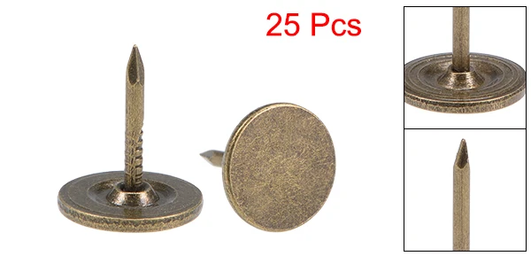 

Uxcell 25-150 шт. мебельные гвозди Tacks 11 мм x 13 мм плоская головка мебель гвозди шпильки серебряный/бронзовый тон для дома DIY