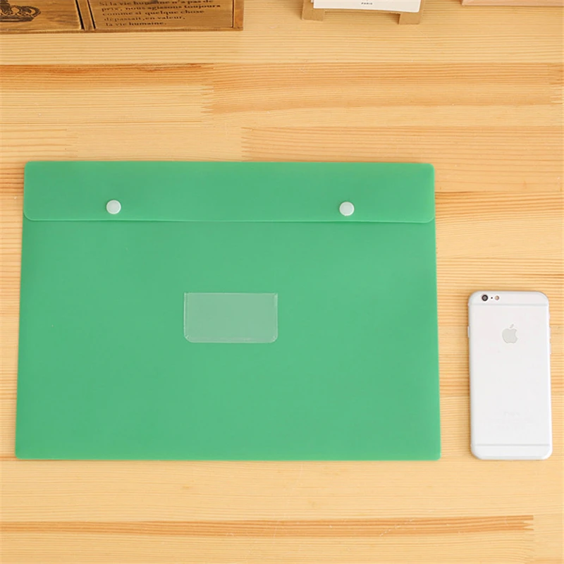 

DL Simple file office stationery snap folder waterproof material package bag learning Teaching equipment student stationery