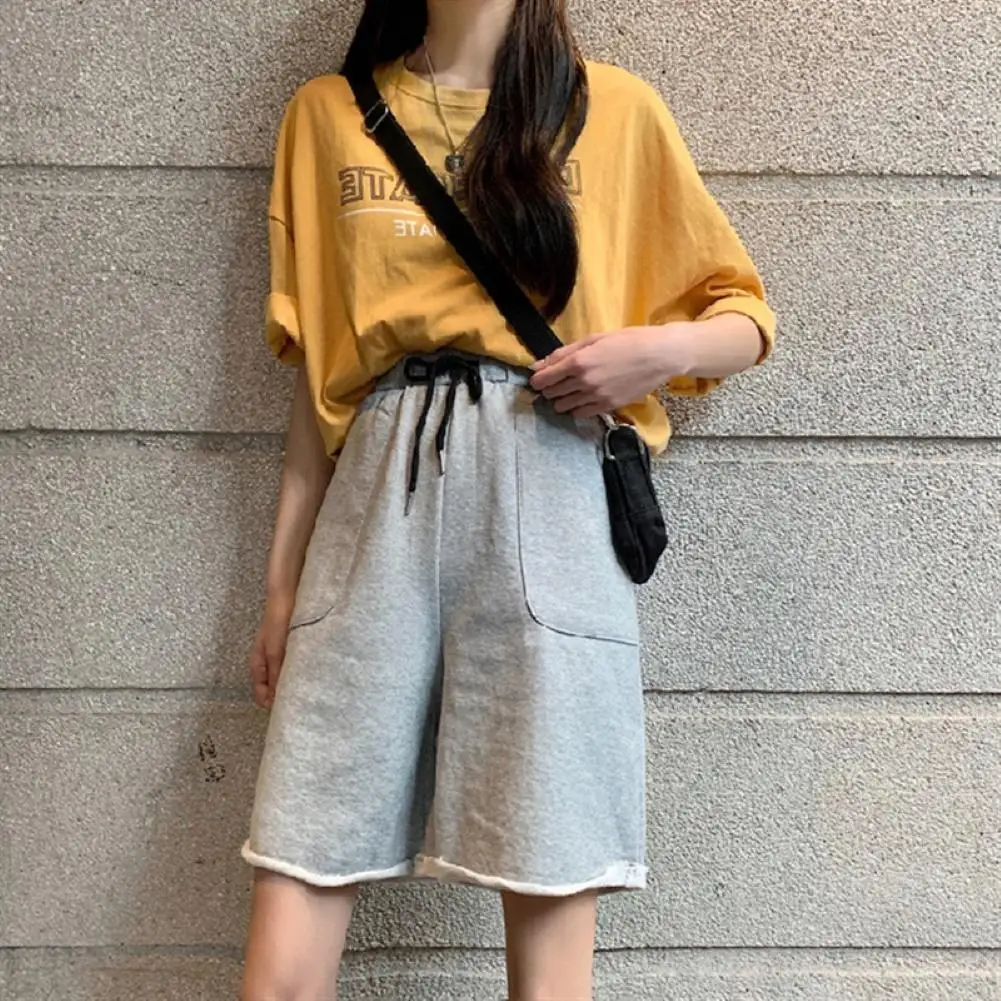 Шорты женские прямые с широкими штанинами быстросохнущие штаны карманами и