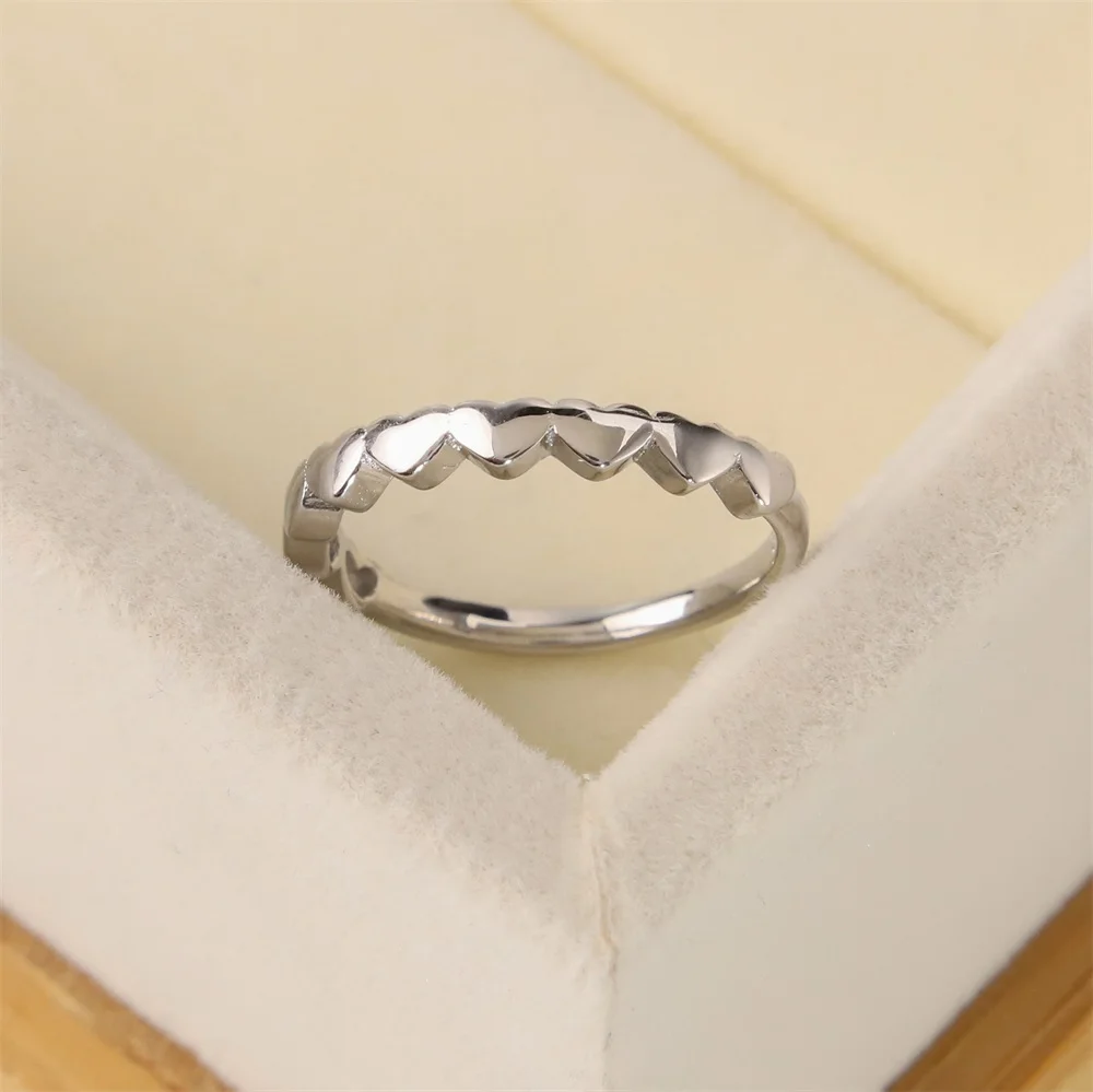 

Fashion Jewelry New S925 Sterling Silver Love Heart Peach Heart Ring Winding Female Fashion Personality Wedding Romantic Gift