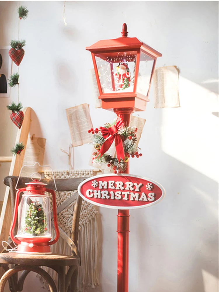 

Christmas Decoration Snow Scene Street Light Navidad Outdoor Landscape Art Street Light Warm Christmas Decor New Year's Decor