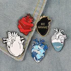 Эмалированные булавки Freedom в форме сердца звездного сердца храбрых кошек, обнимательные бриллианты, одежда, лацкан, булавка, значки, ювелирные изделия, подарки для врача