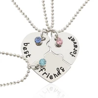 3pcsset letters best friends forever friendship necklace undertale colors rhinestone bff friendships chokers 2021 gifts