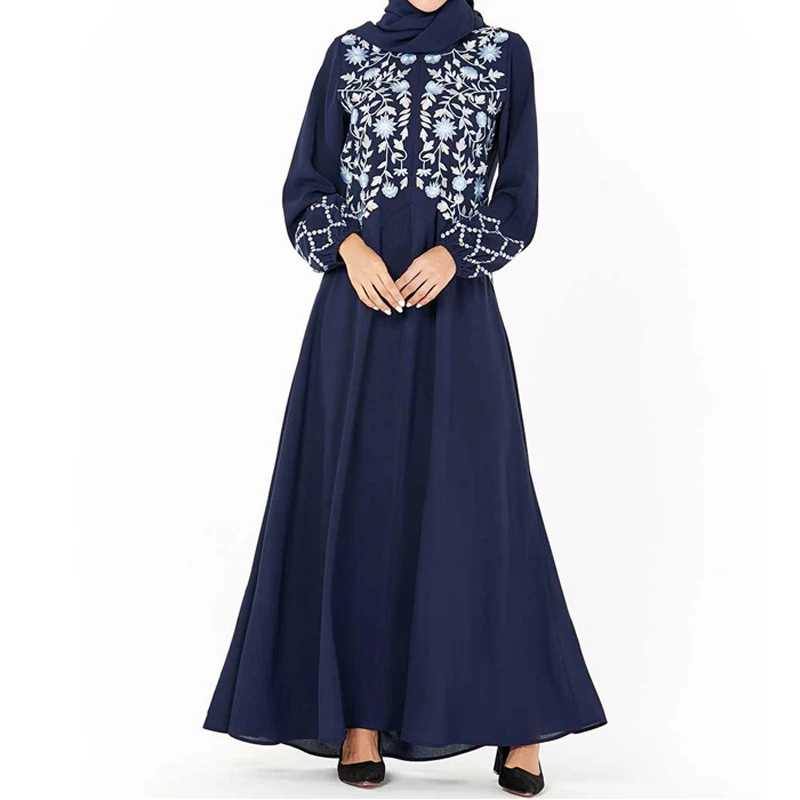 dark blue dress Vestidos abaya Турция элегантное женское вечернее платье мусульманский хиджаб платье abaya s Caftan Кафтан Марокко одеяние мусульмане Longue Tesettur платья - Цвет: dark blue dress