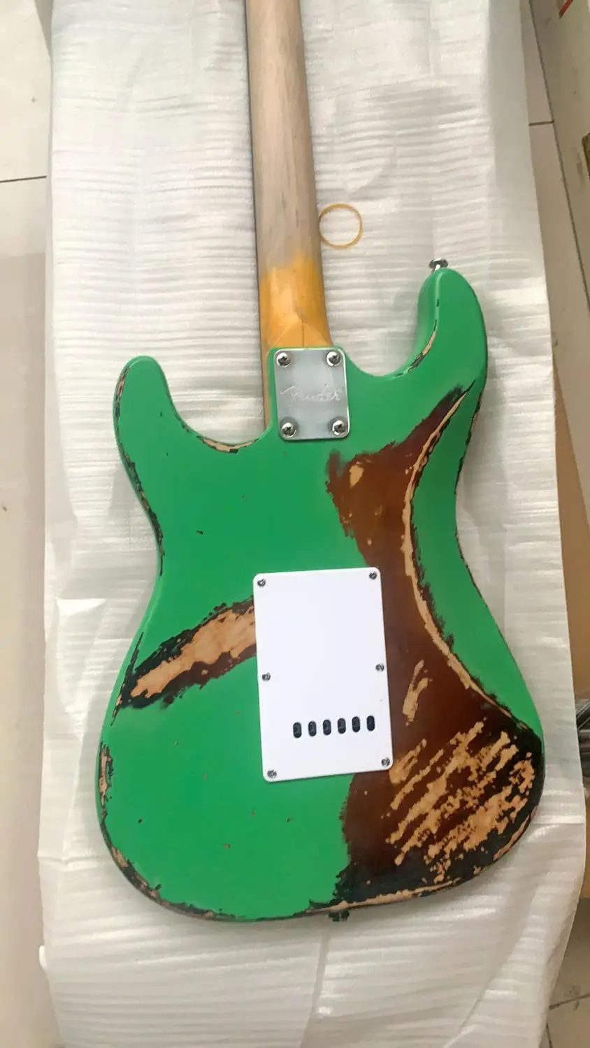 Бесплатная доставка электрическая гитара реликсис ручная работа SRV старый