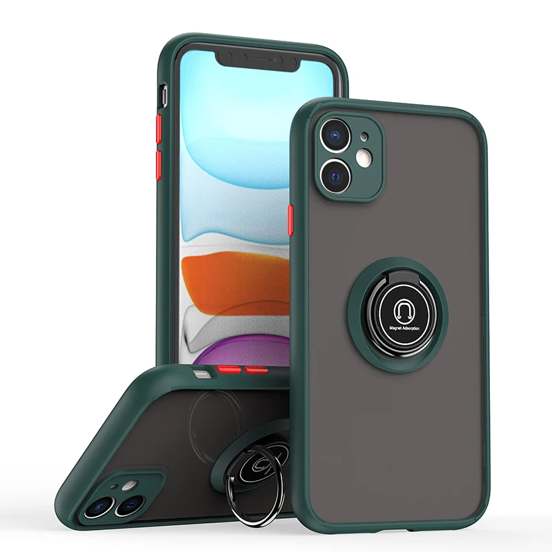 

Phone Case For iPhone XS 12 13 Mini 11 Pro Max 6 6S 7 8 Plus X XR SE 2020 Shockproof Armor With Magnetic Ring Bracket Back Cover